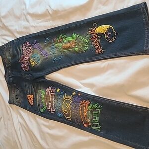 KIDS SWITCH REMARKABLE GRAPHIC Print Slim Taper Fit Jeans Stretch Distress